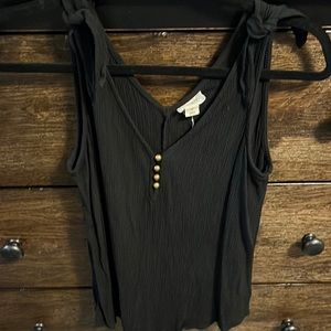 ANA black sleeveless top with ties